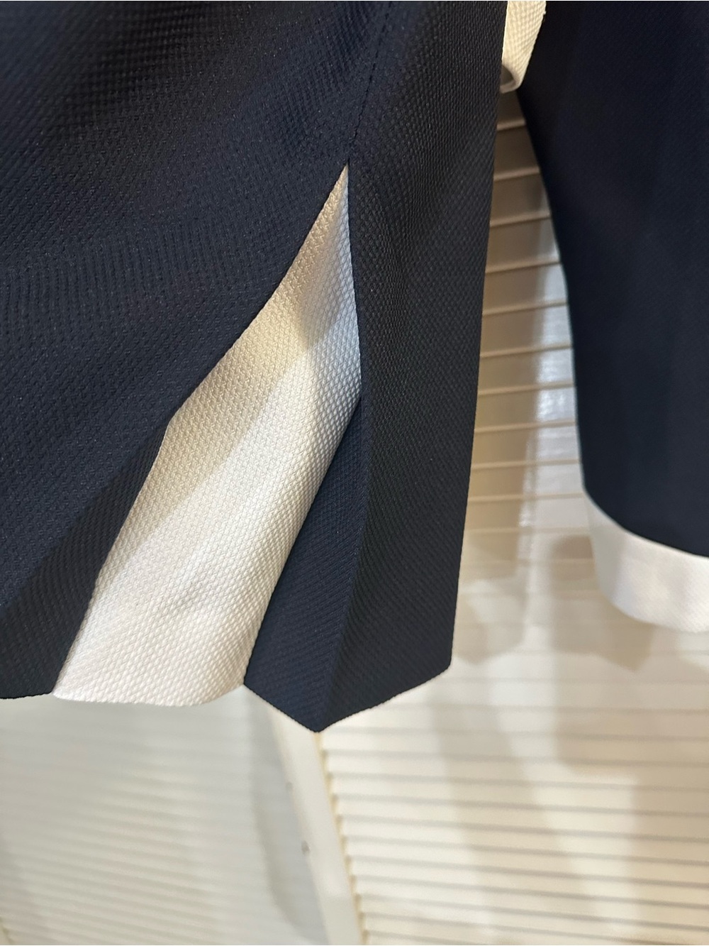 Emily Navy Jacket and Skirt Set with White Trim - Picture 5 of 9